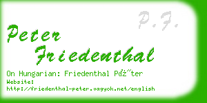 peter friedenthal business card